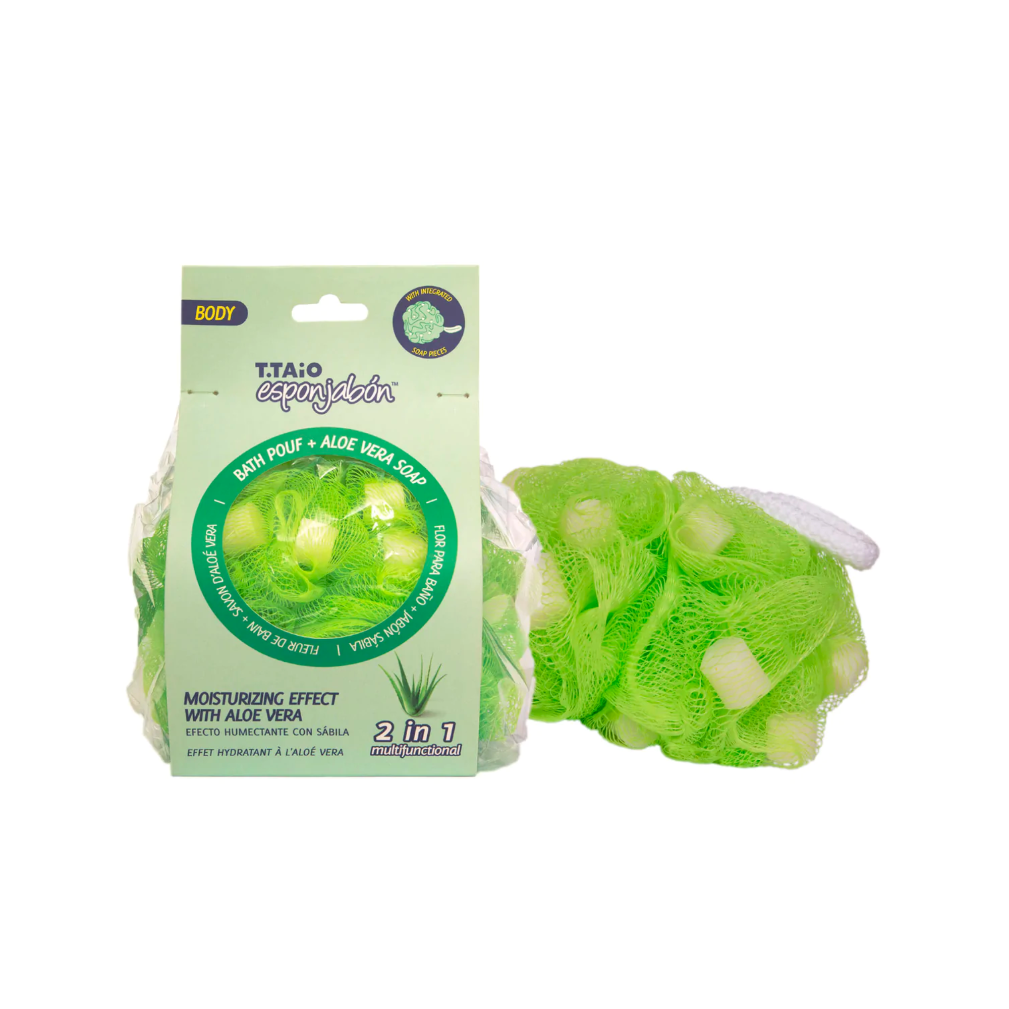 Bath Pouf + Soap Aloe Vera - Moisturizing Effect