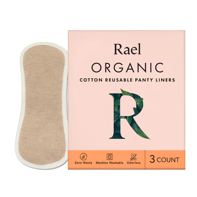 Organic Cotton Reusable Panty Liners - Regular/Nude - Pack of 3