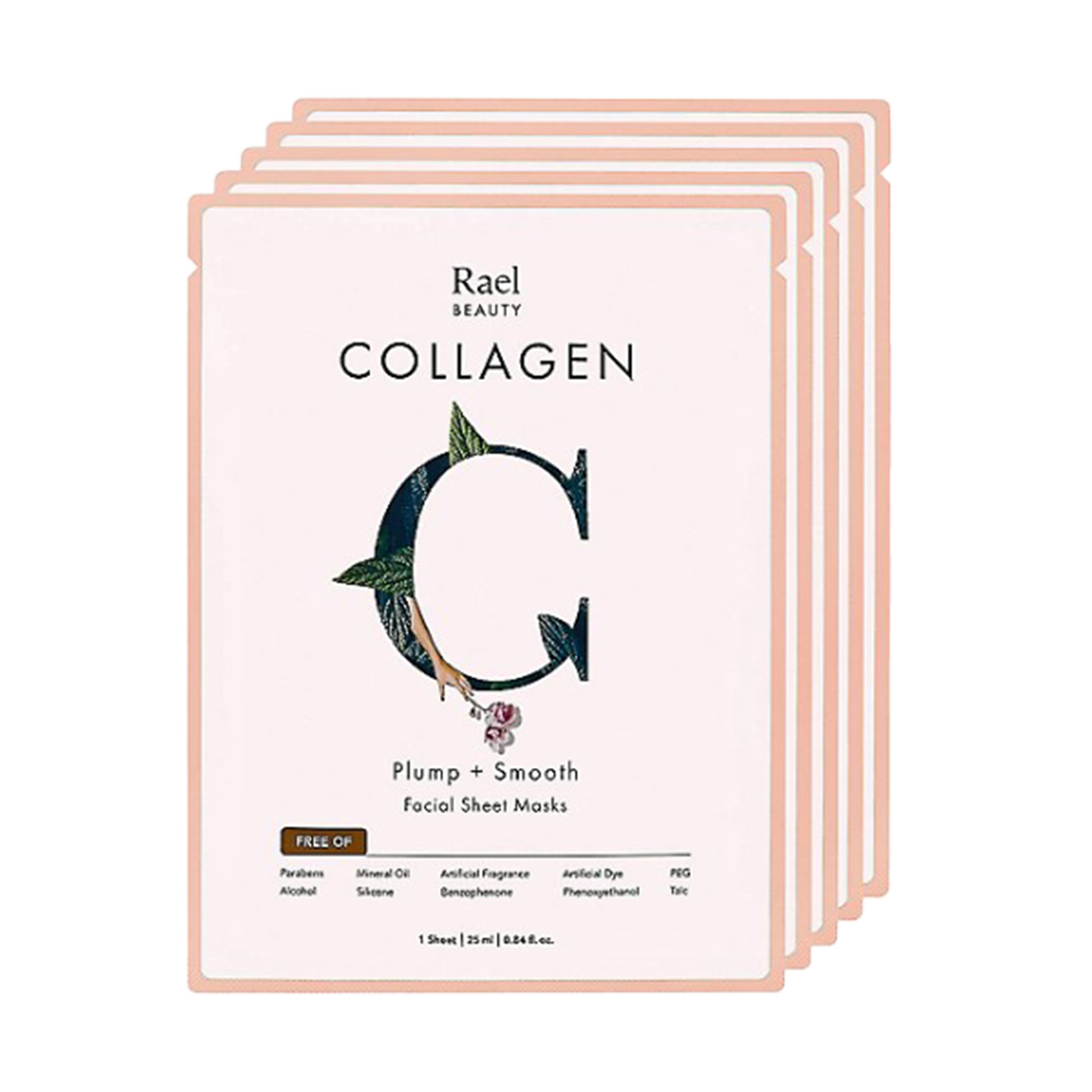 Collagen Facial Sheet Masks  -Pack of 5