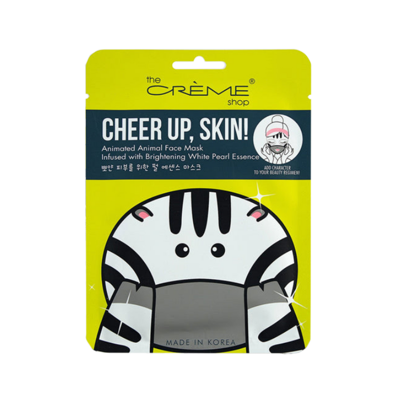 Cheer Up, Skin! Animated Zebra Face Mask - Brightening White Pearl Essence
