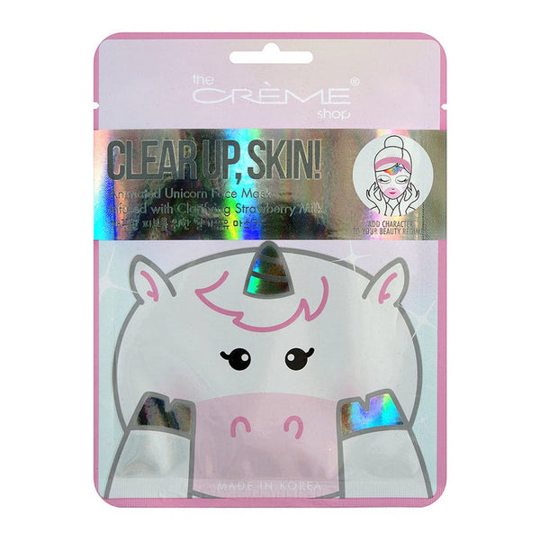 Clear Up, Skin! Animated Unicorn Face Mask - Clarifying Strawberry Milk