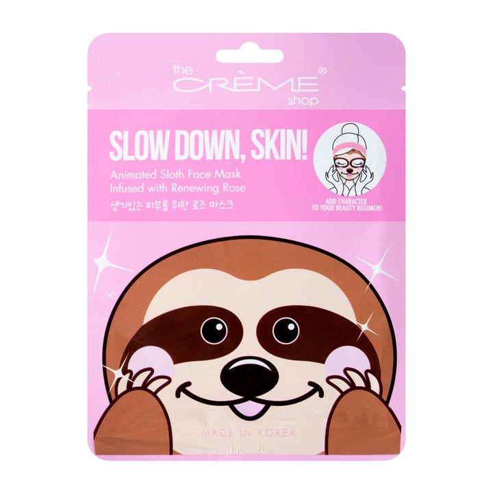 Slow Down, Skin! Animated Sloth Face Mask - Renewing Rose