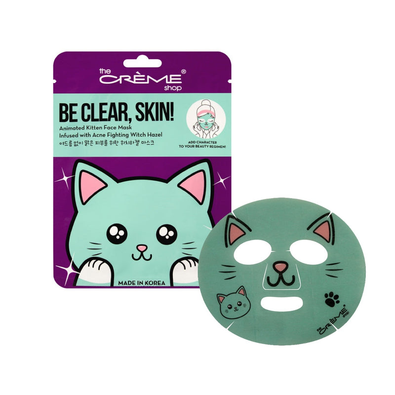 Be Clear, Skin! Animated Kitten Face Mask