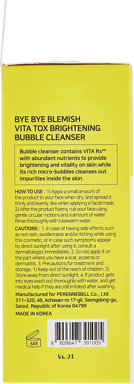 Bye Bye Blemish Vita Tox Brightening Bubble Cleanser 120 Gm
